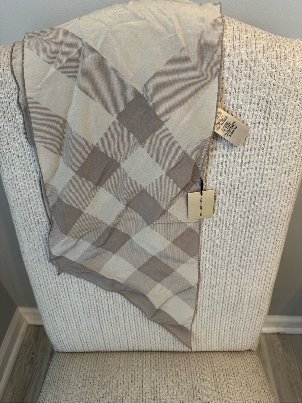 Burberry Beige & Taupe Check Scarf